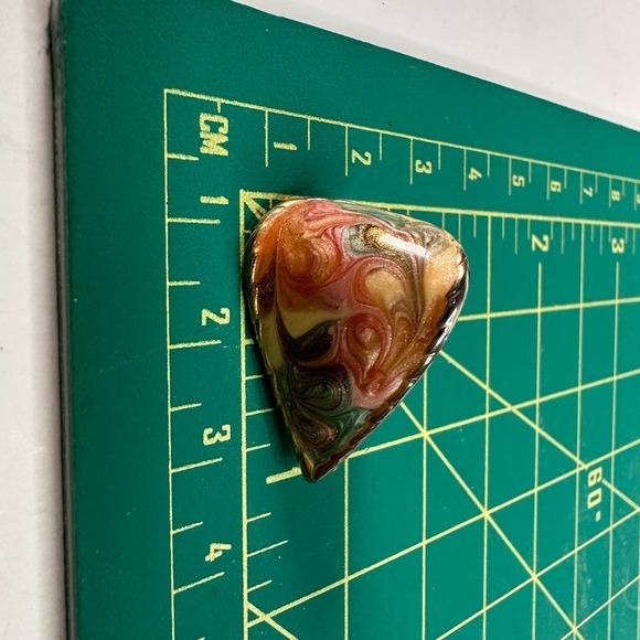 Mismatched Vintage Earrings: Clay Rose + Pink/Green Swirl Teardrop Earrings - Picture 11 of 14